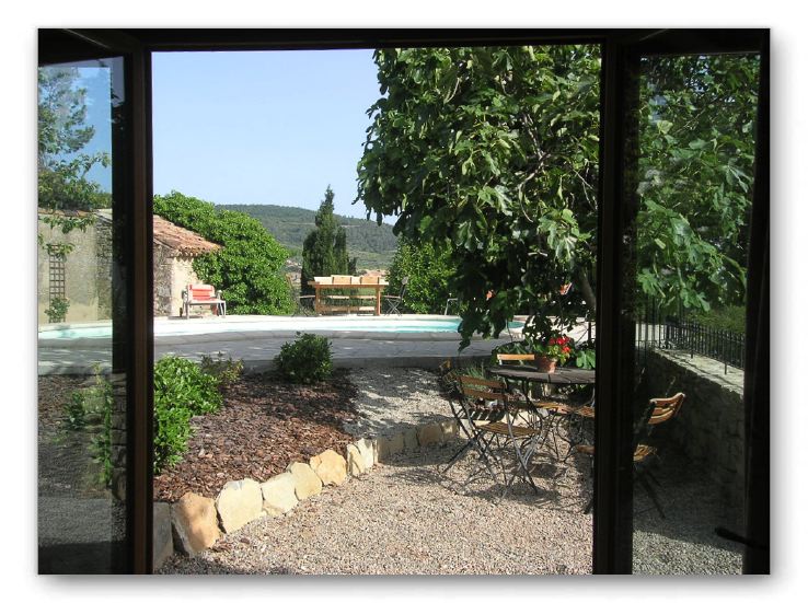 View of grounds from the master bedroom suite.